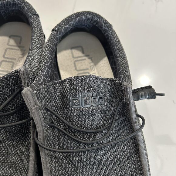 Hey Dude Wally Sox Micro Shoes Mens Size 12 black Gray Slip-On Loafers EU 45 - Picture 6 of 13